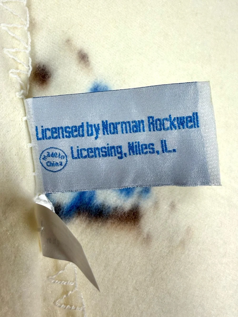 NWT VINTAGE NORMAN ROCKWELL Boys Town Fleece Throw Blanket Lay Me Down To Sleep